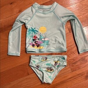 Disney Kids Swim Rashguard Set - Mint Green